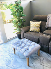 Load image into Gallery viewer, Large Buttoned Blossom Footstool